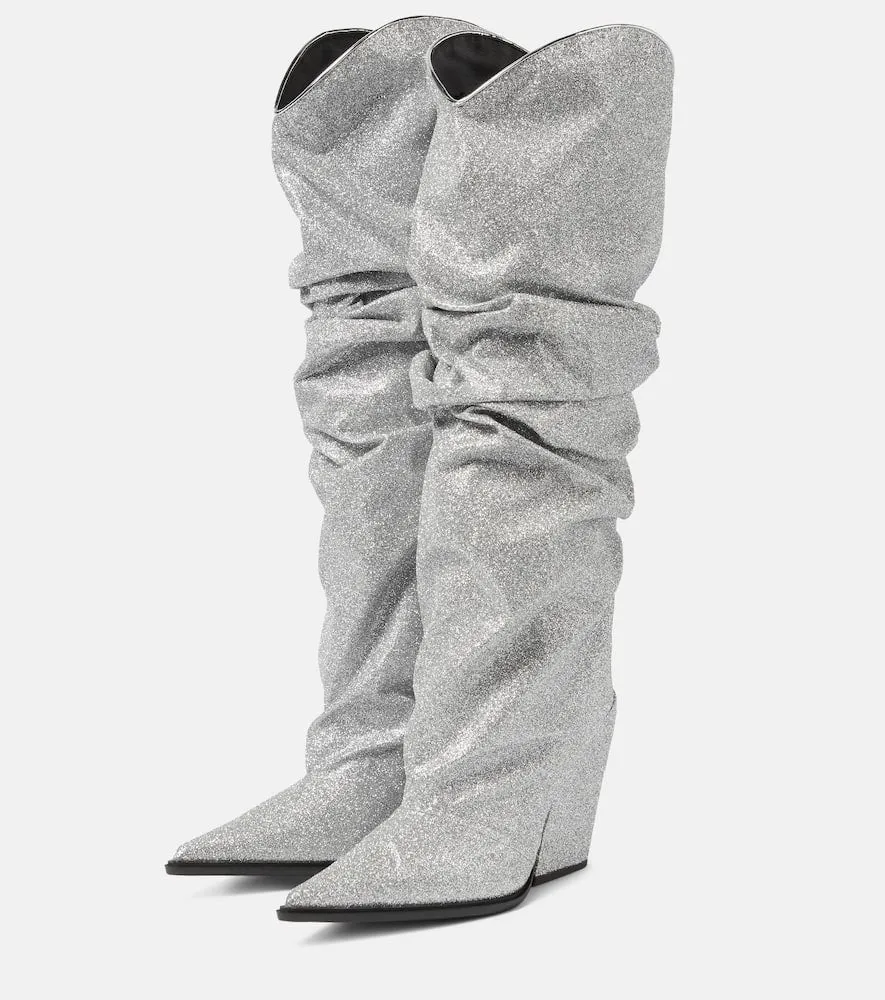Alexandre Vauthier Glitter knee-high boots