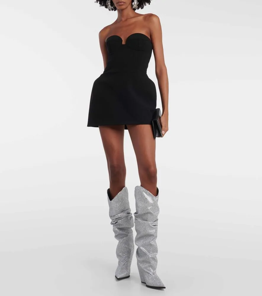 Alexandre Vauthier Glitter knee-high boots