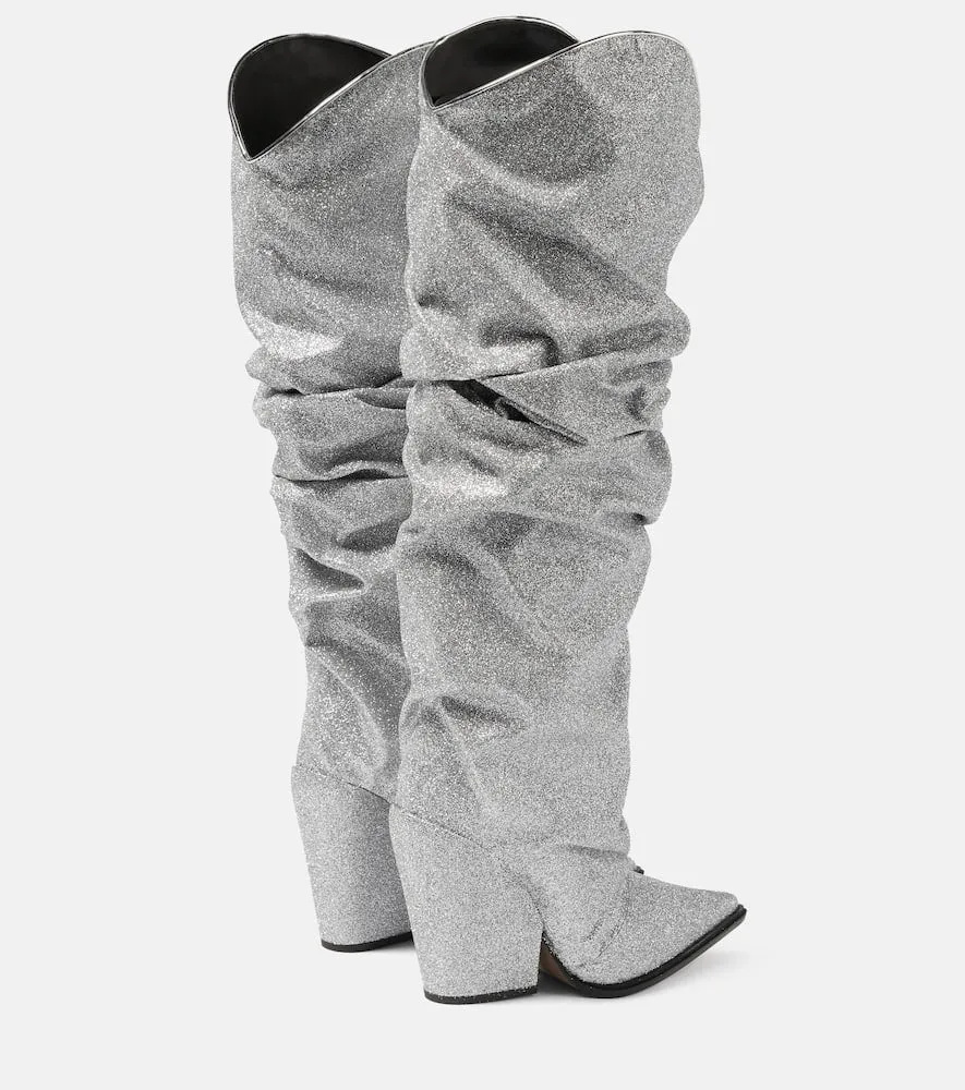 Alexandre Vauthier Glitter knee-high boots