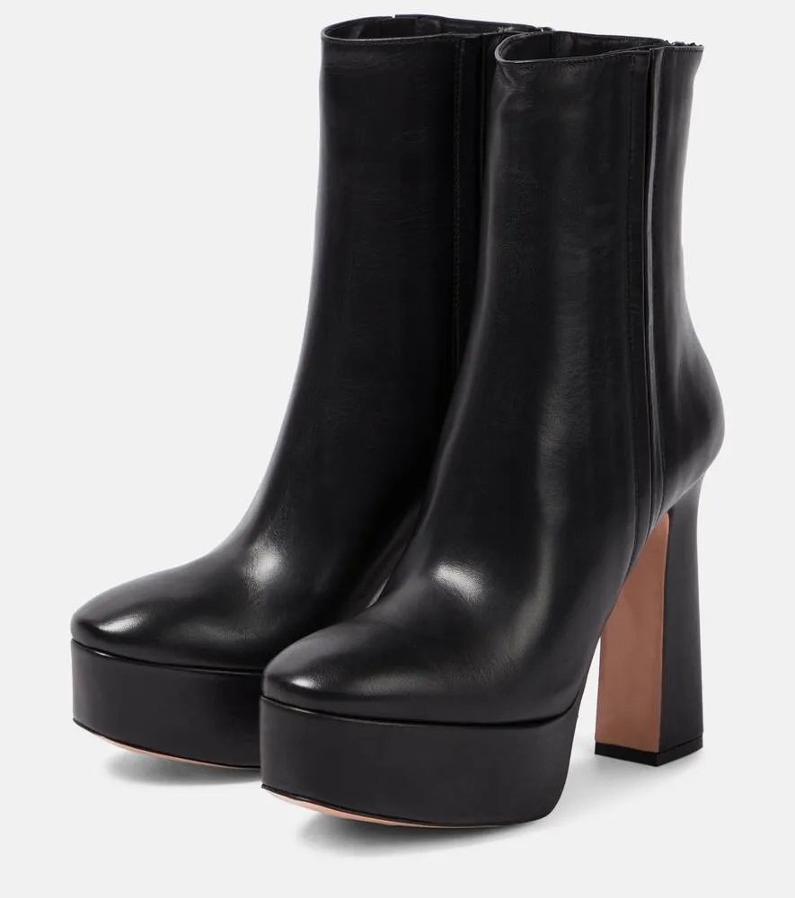 Aquazzura Groove leather platform ankle boots