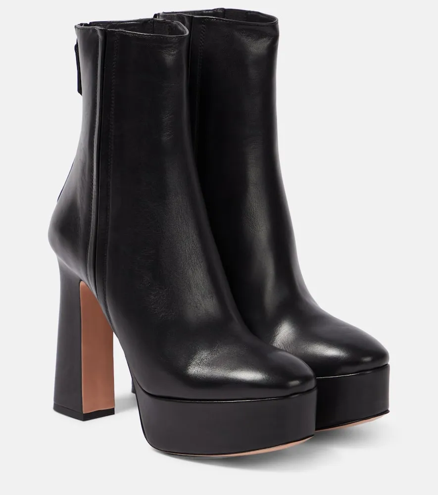 Aquazzura Groove leather platform ankle boots