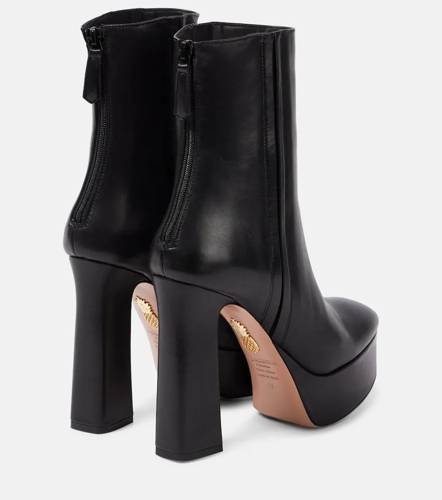 Aquazzura Groove leather platform ankle boots