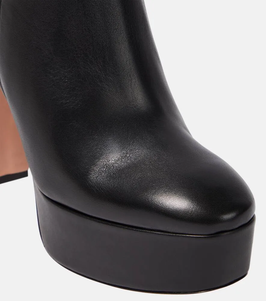 Aquazzura Groove leather platform ankle boots