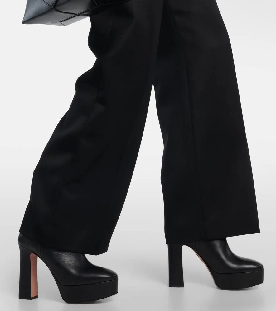 Aquazzura Groove leather platform ankle boots