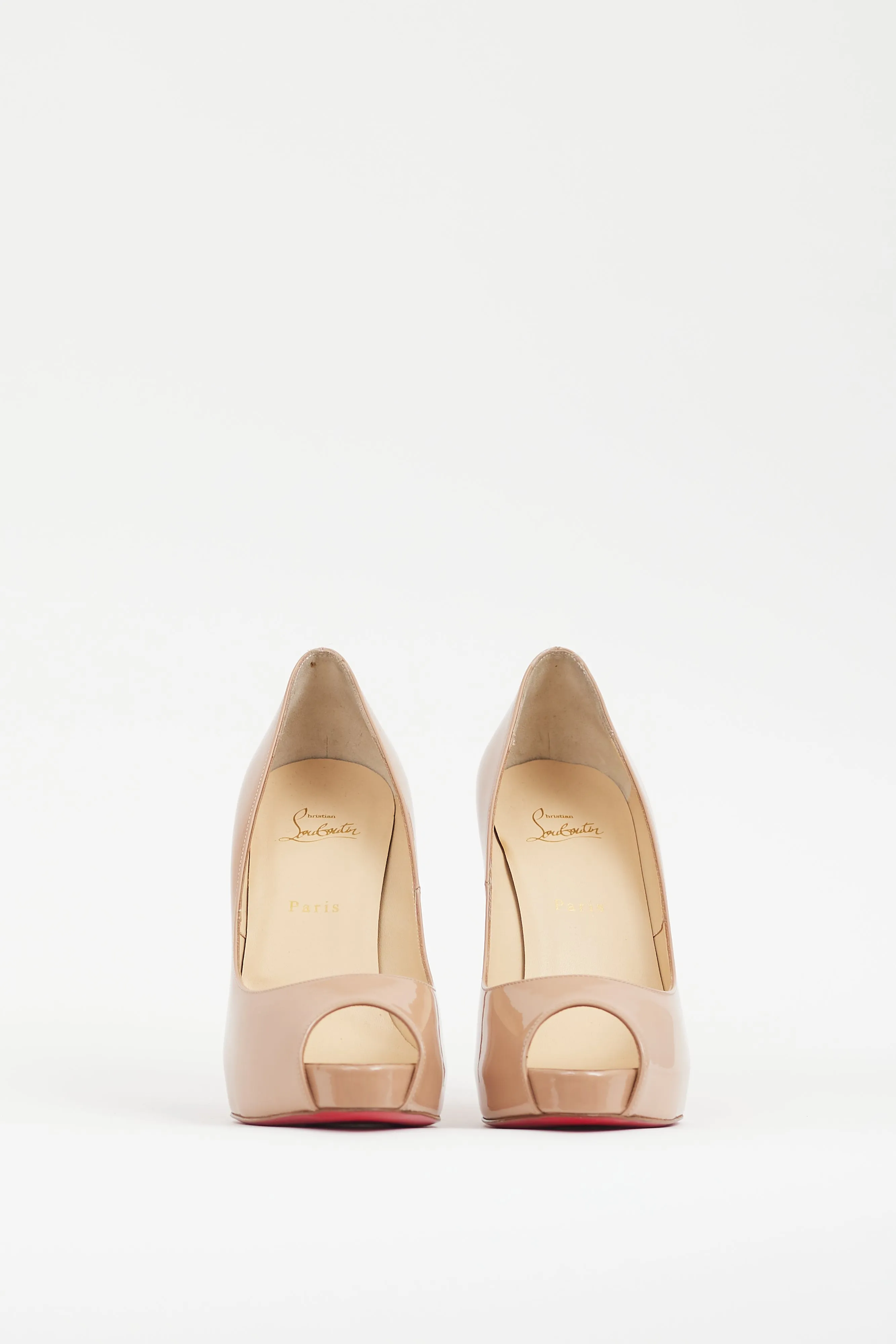 Beige Patent Leather New Very Privé Heel
