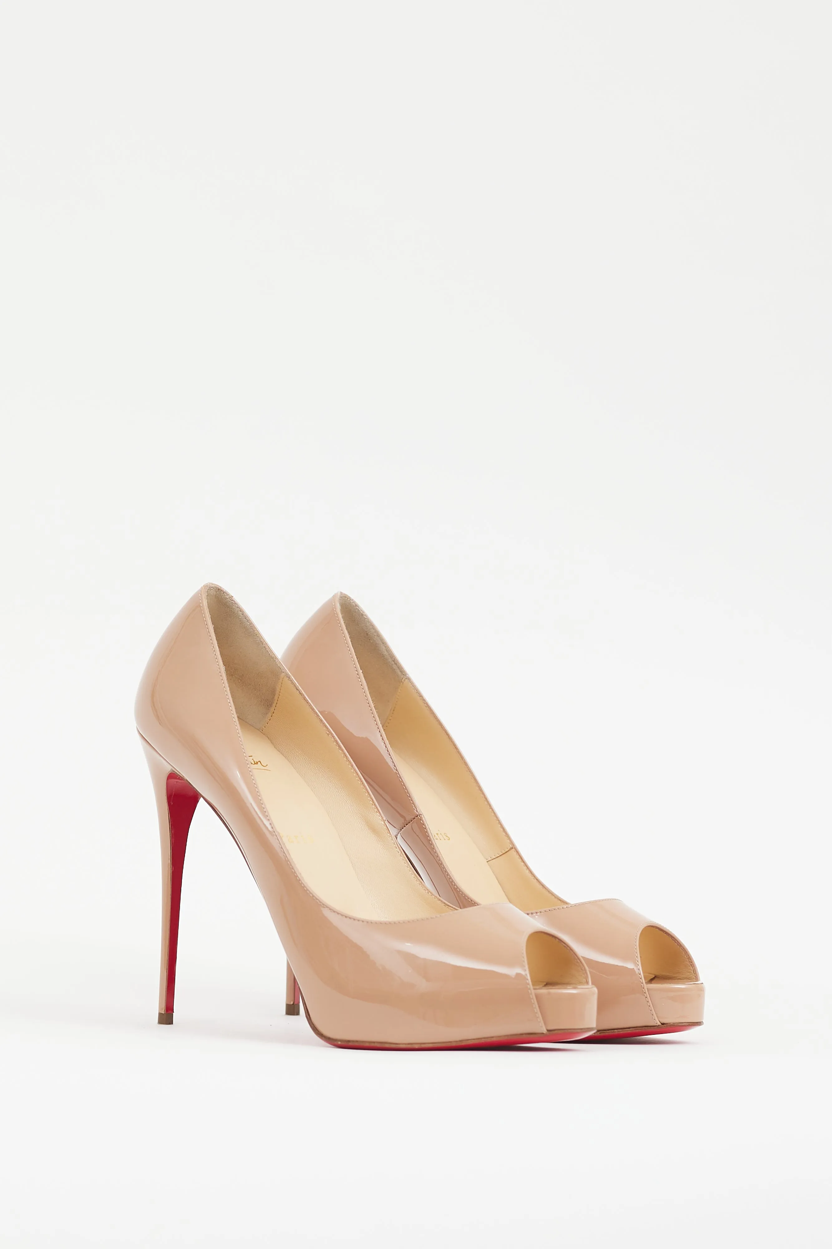 Beige Patent Leather New Very Privé Heel