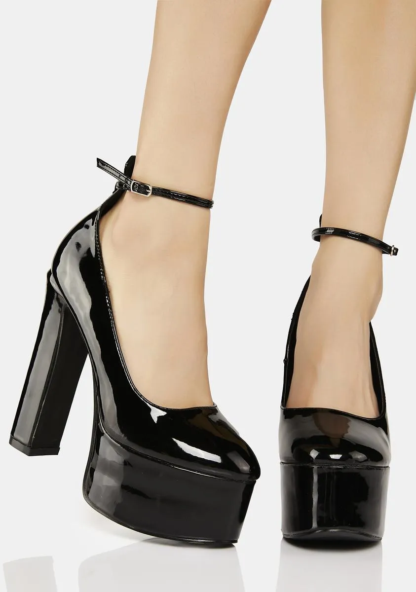 Black Donatella Platform Heels