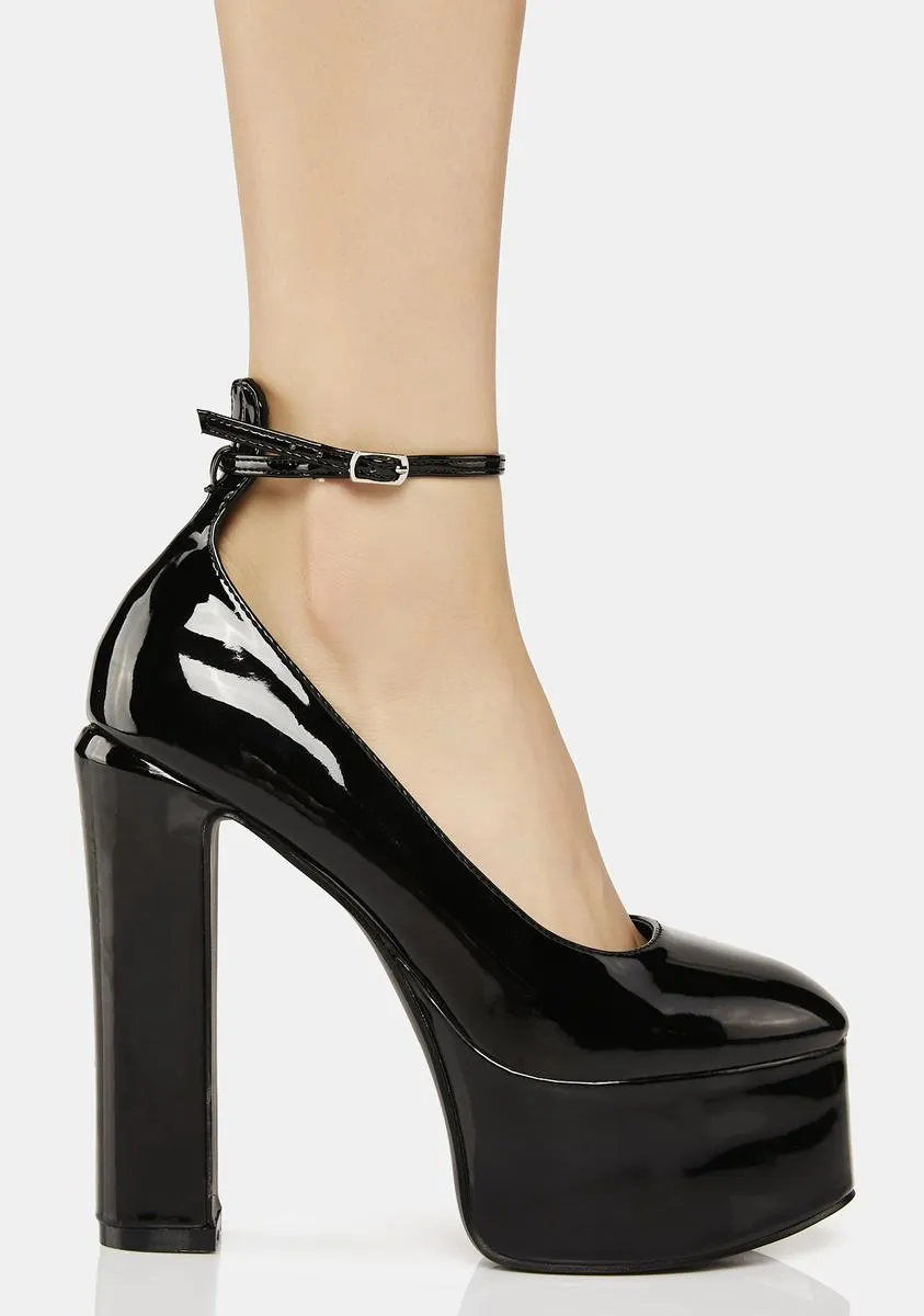Black Donatella Platform Heels