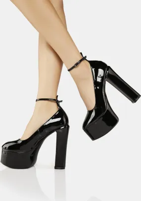 Black Donatella Platform Heels