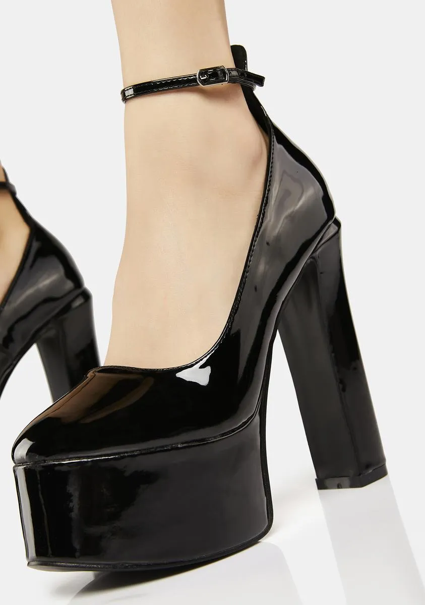Black Donatella Platform Heels