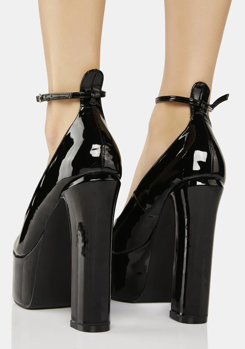 Black Donatella Platform Heels