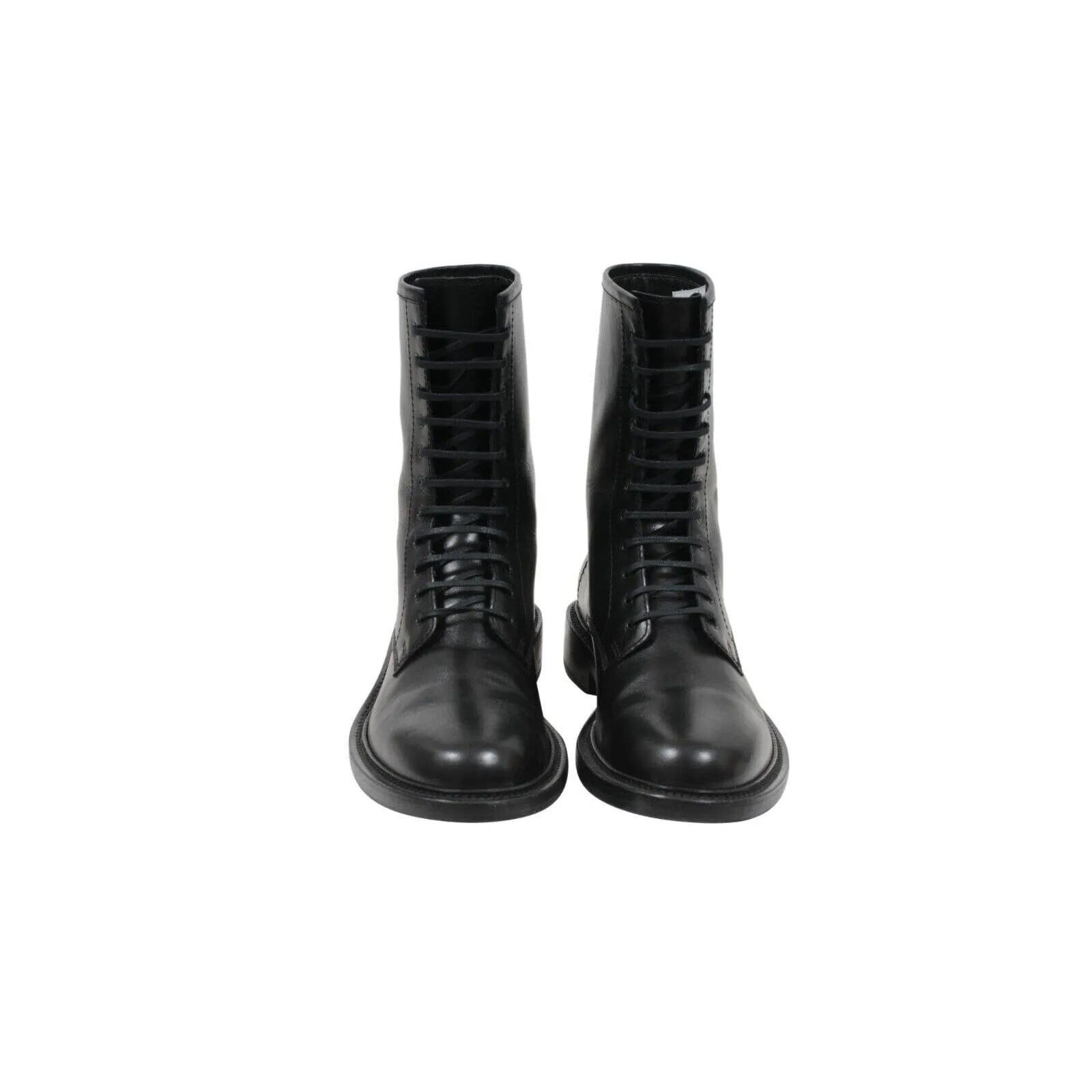 Black Leather Combat Ranger Timothy Army Boots