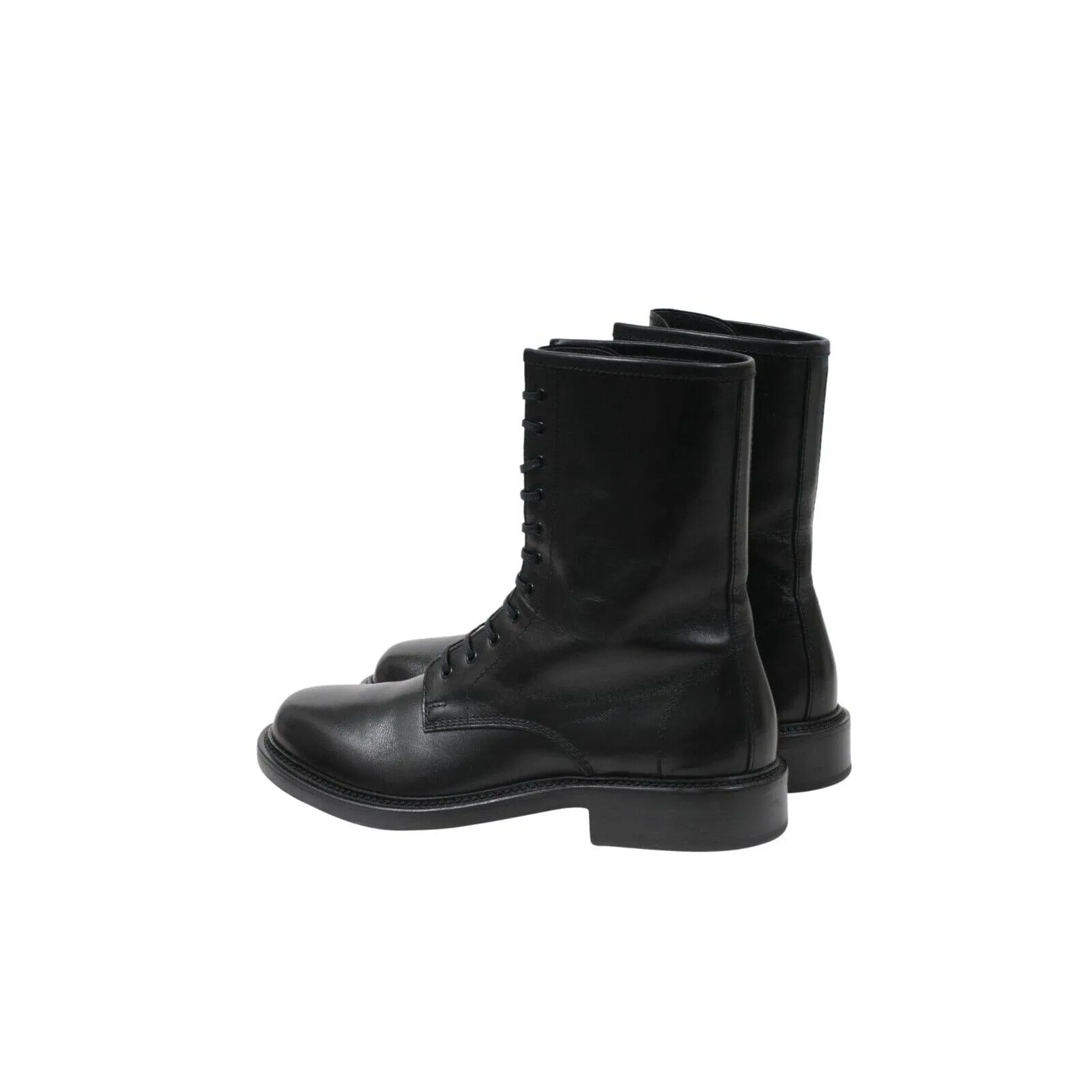 Black Leather Combat Ranger Timothy Army Boots