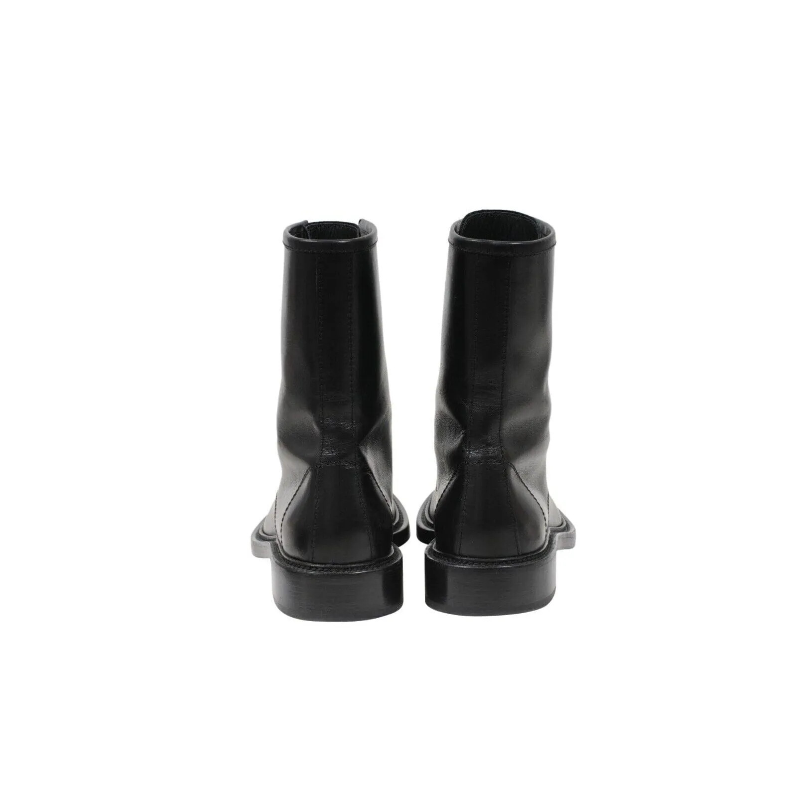 Black Leather Combat Ranger Timothy Army Boots