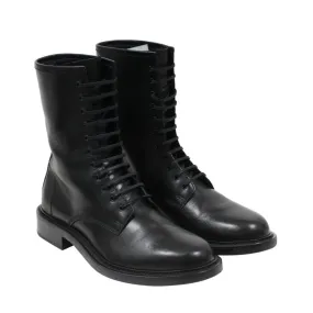 Black Leather Combat Ranger Timothy Army Boots