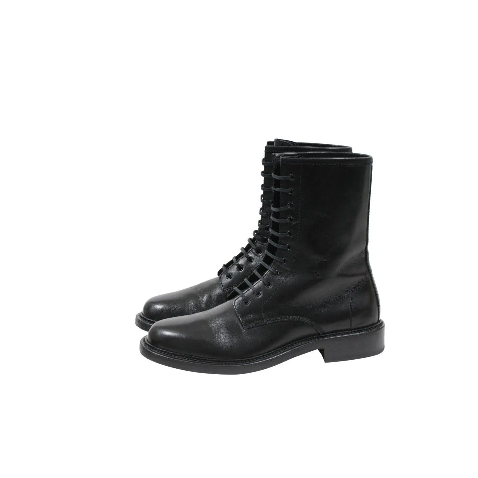 Black Leather Combat Ranger Timothy Army Boots