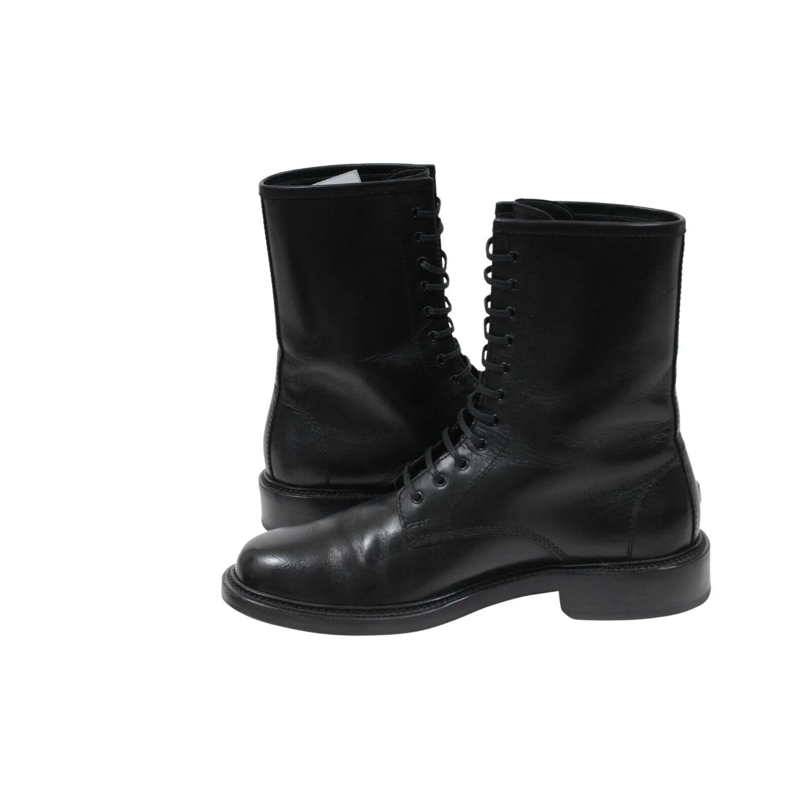 Black Leather Combat Ranger Timothy Army Boots