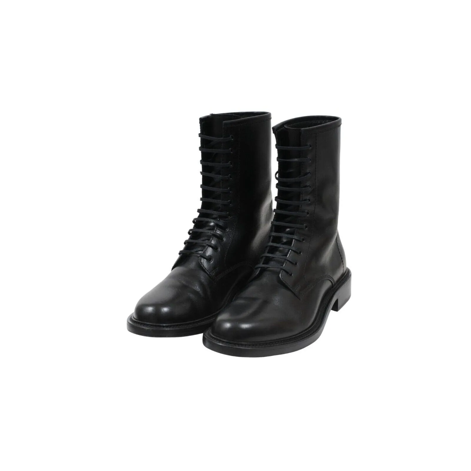 Black Leather Combat Ranger Timothy Army Boots