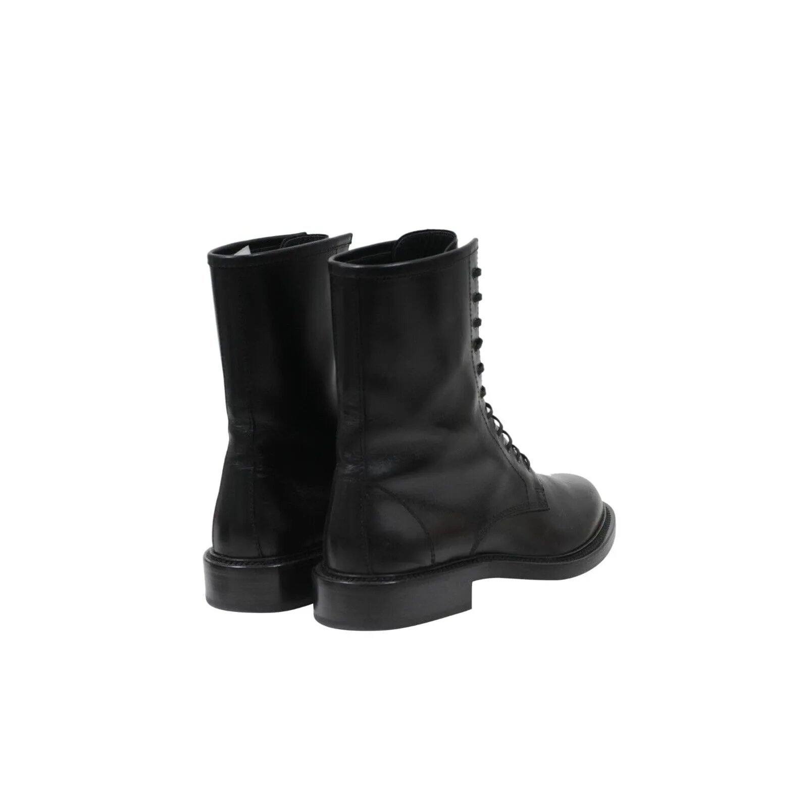 Black Leather Combat Ranger Timothy Army Boots