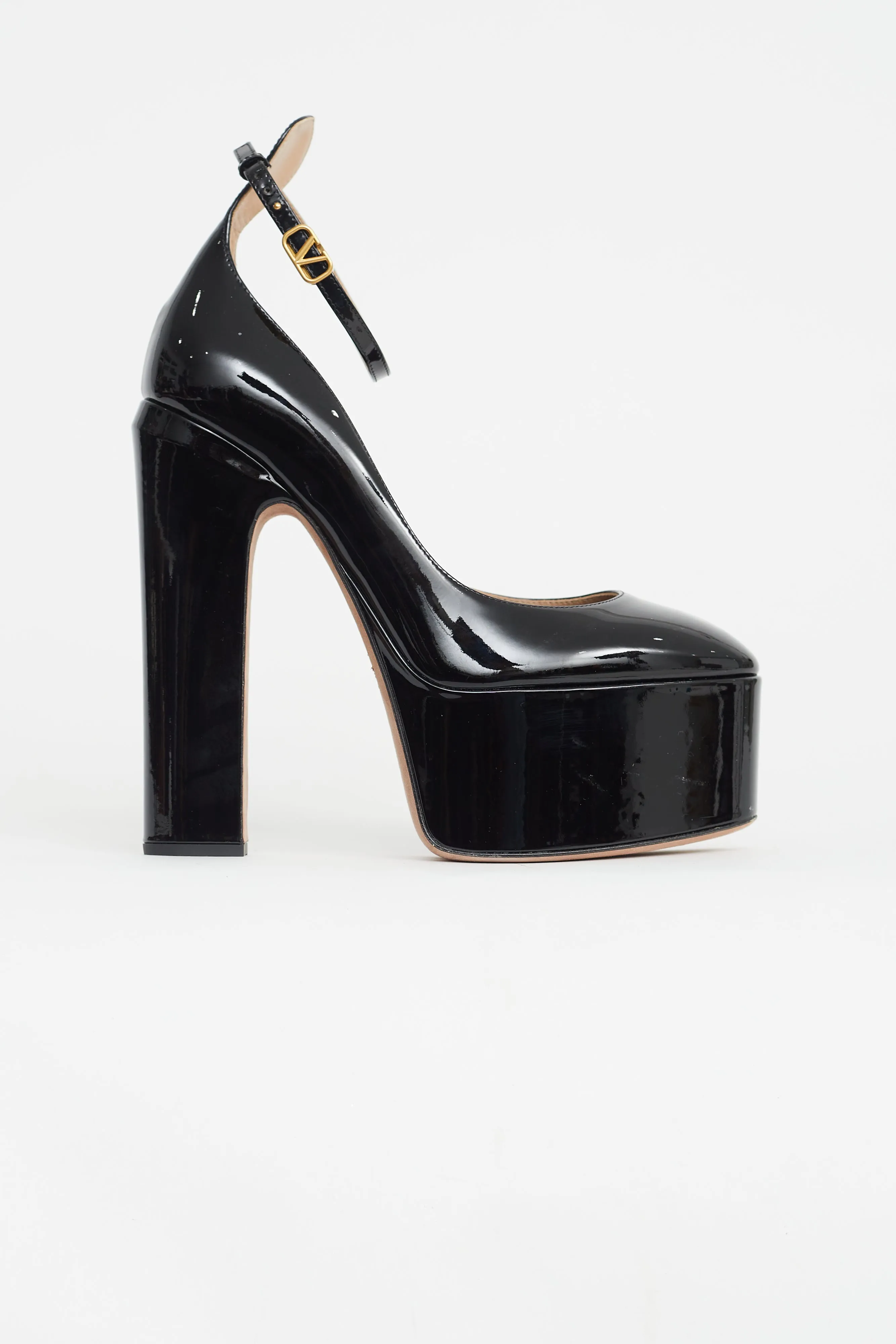 Black Patent Leather Platform Tan-Go Pump