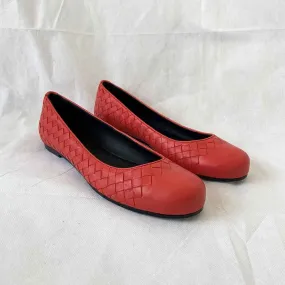 Bottega Veneta Ballerina Intrecciato Flats, 38.5
