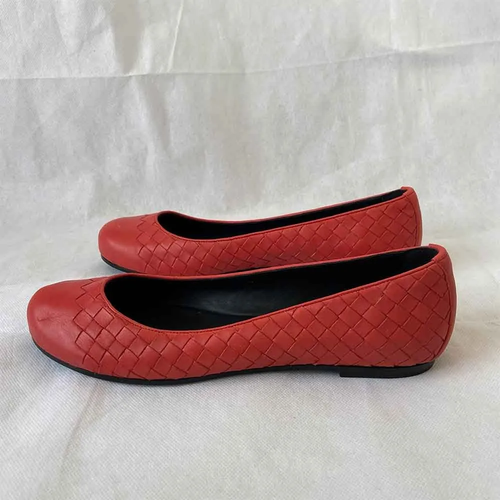 Bottega Veneta Ballerina Intrecciato Flats, 38.5