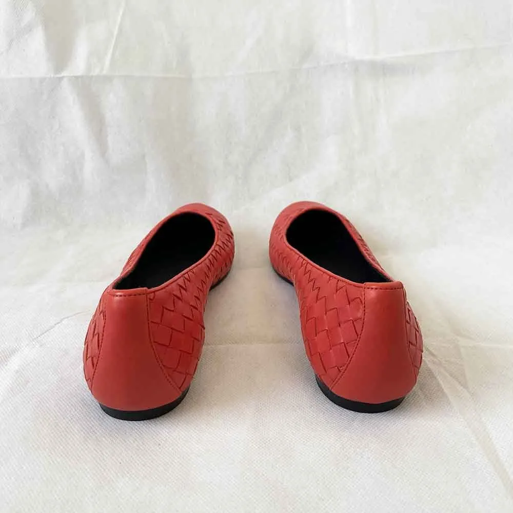 Bottega Veneta Ballerina Intrecciato Flats, 38.5