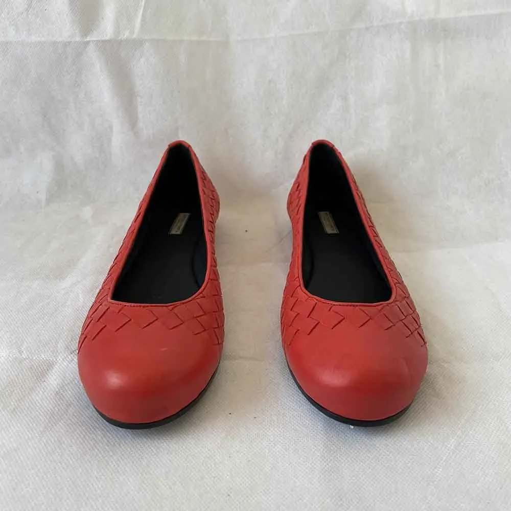 Bottega Veneta Ballerina Intrecciato Flats, 38.5