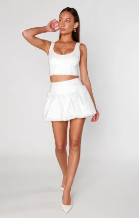 Celeste Skort ~ White Taffeta