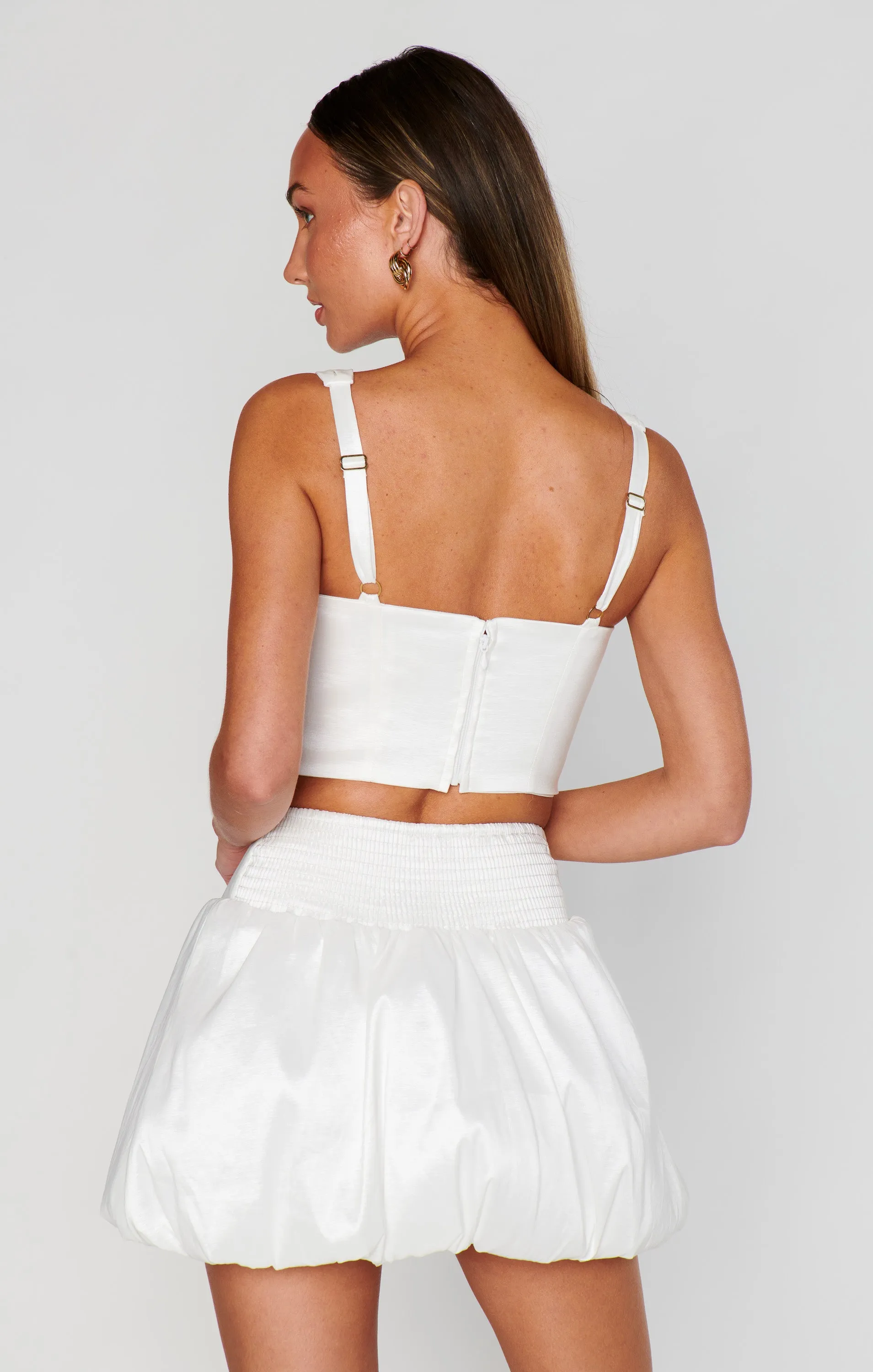 Celeste Skort ~ White Taffeta
