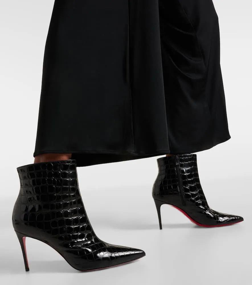 Christian Louboutin So Kate 85 croc-effect ankle boots