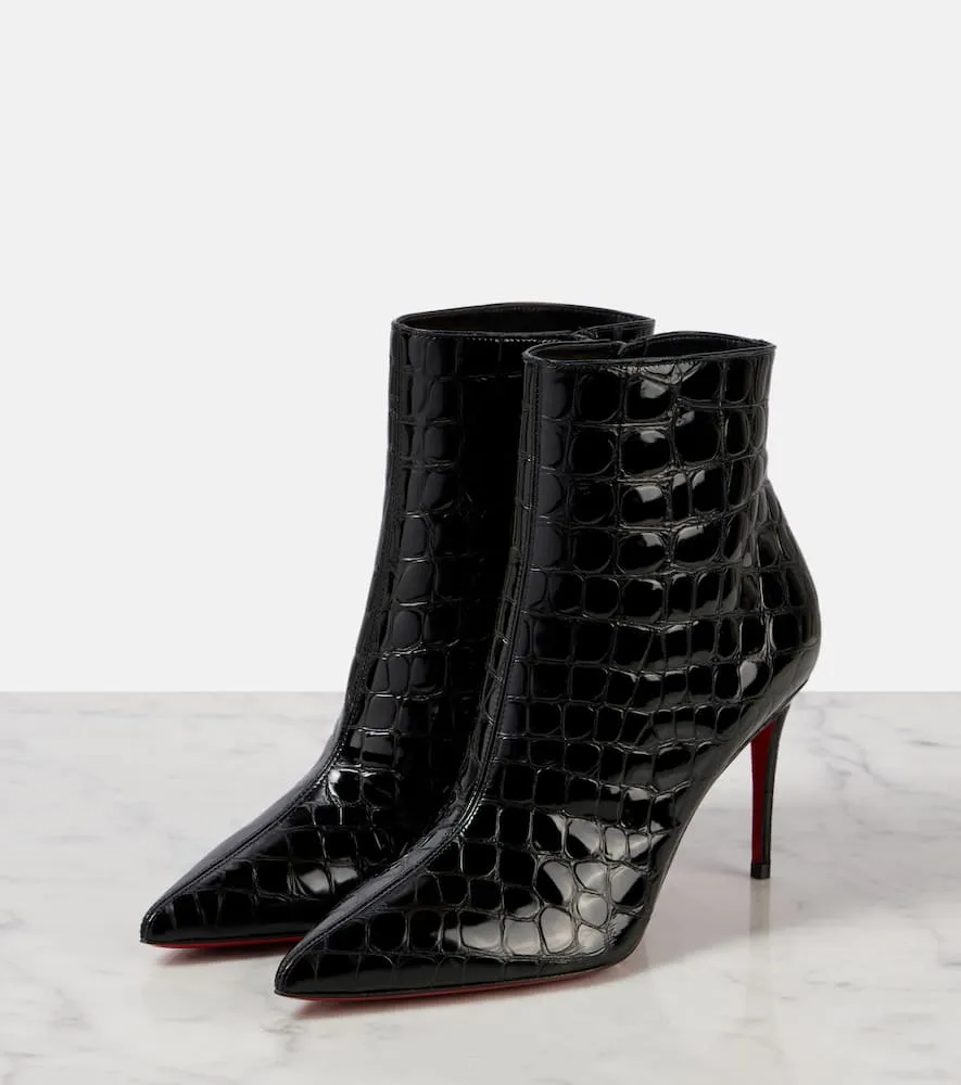 Christian Louboutin So Kate 85 croc-effect ankle boots