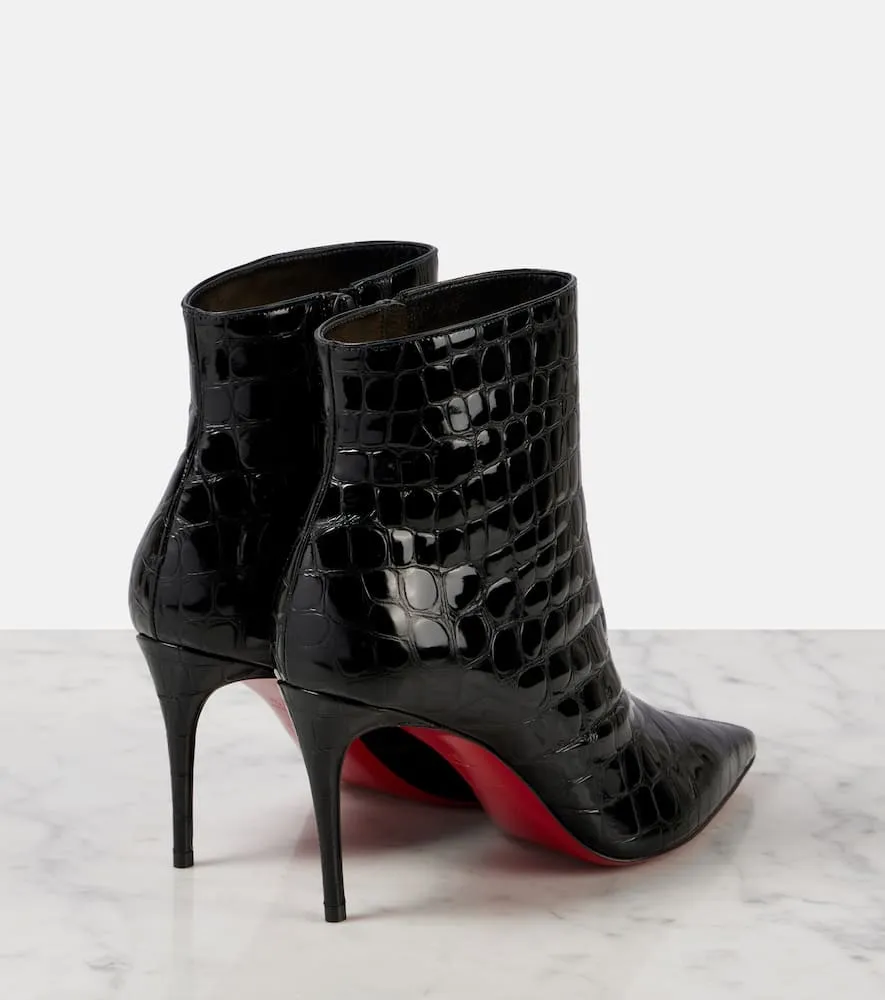 Christian Louboutin So Kate 85 croc-effect ankle boots
