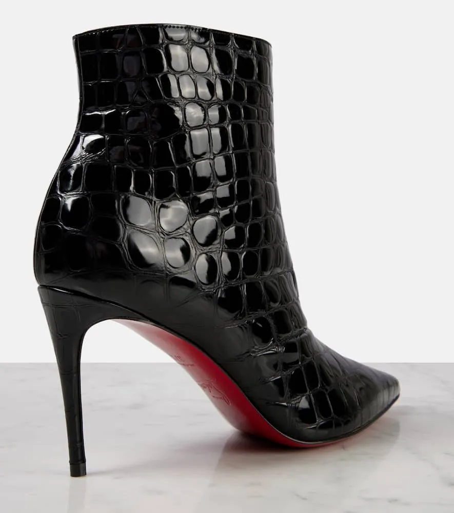 Christian Louboutin So Kate 85 croc-effect ankle boots