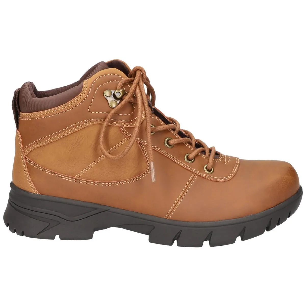 Easy Works by Easy Street Womens KAYLA Faux Leather Combat & Lace-Up Boots