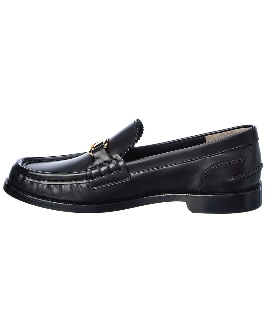 FENDI O'Lock Leather Loafer
