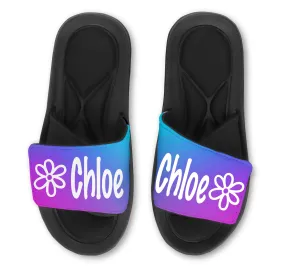 FLOWER Abstract Custom Slides / Sandals - Choose your Background!