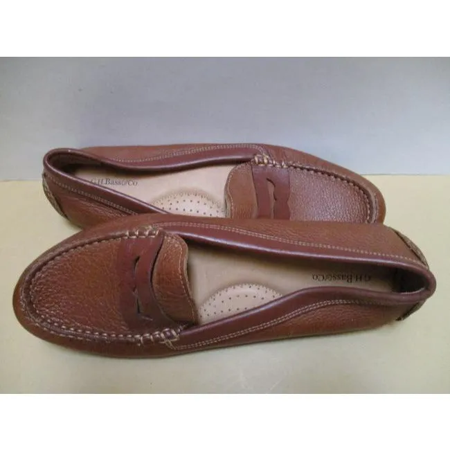 Gh Bass And Co Tan Missy Pebbled Moccasin Loafer Flats Size Us