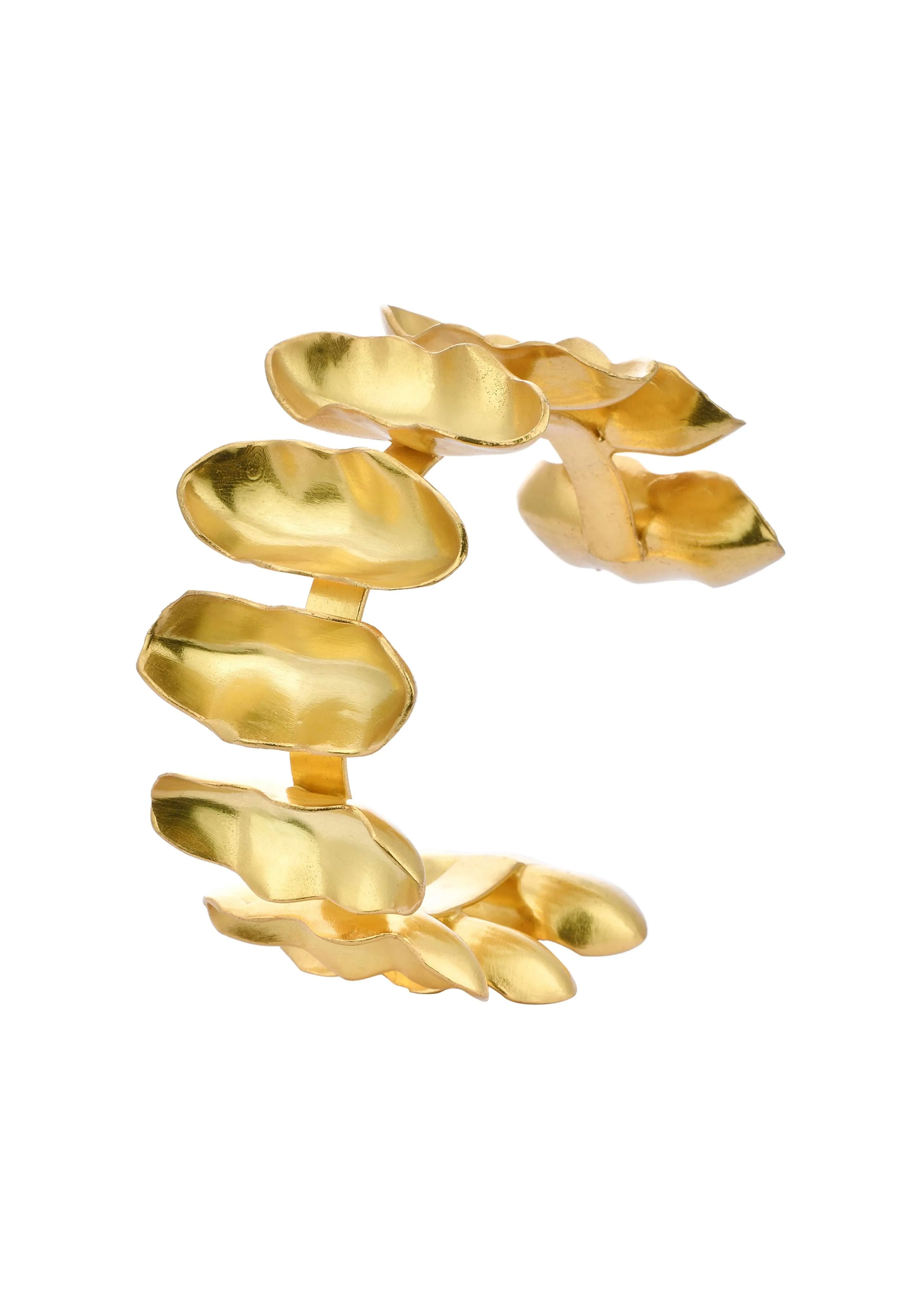 Gold Finish Kada With Sculpted Detail