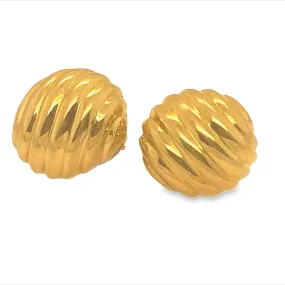 Gold Sculpted Cable Earrings