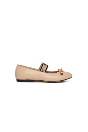 Leather ballerinas with bow