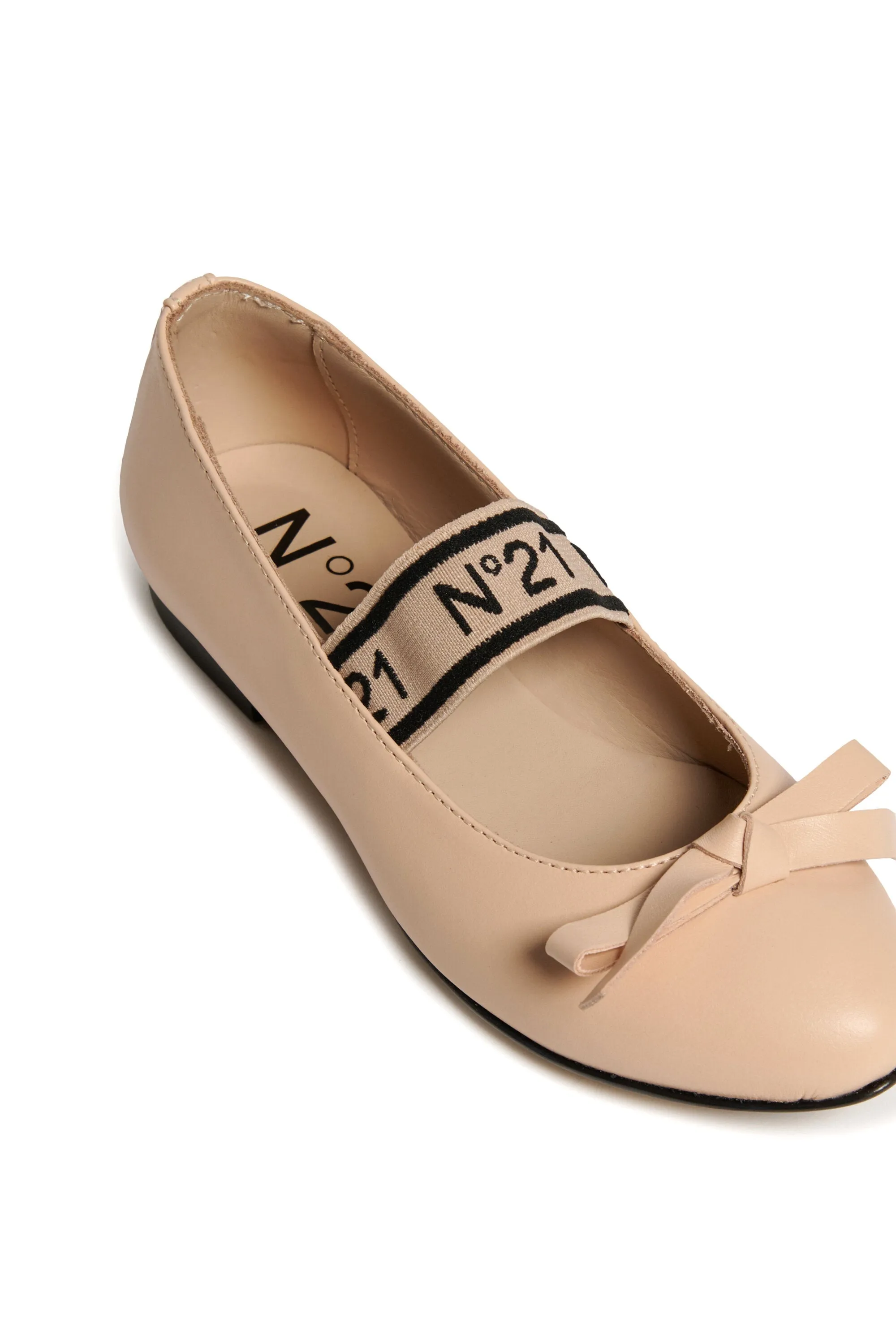 Leather ballerinas with bow