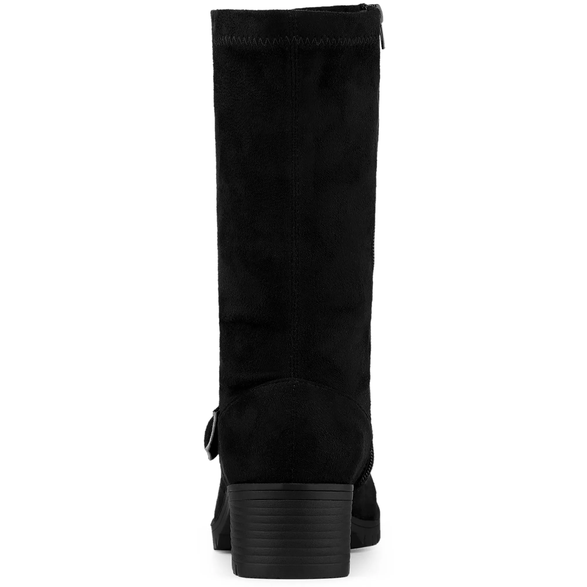 Mid Calf Chunky Heel Patent Leather GO Boots