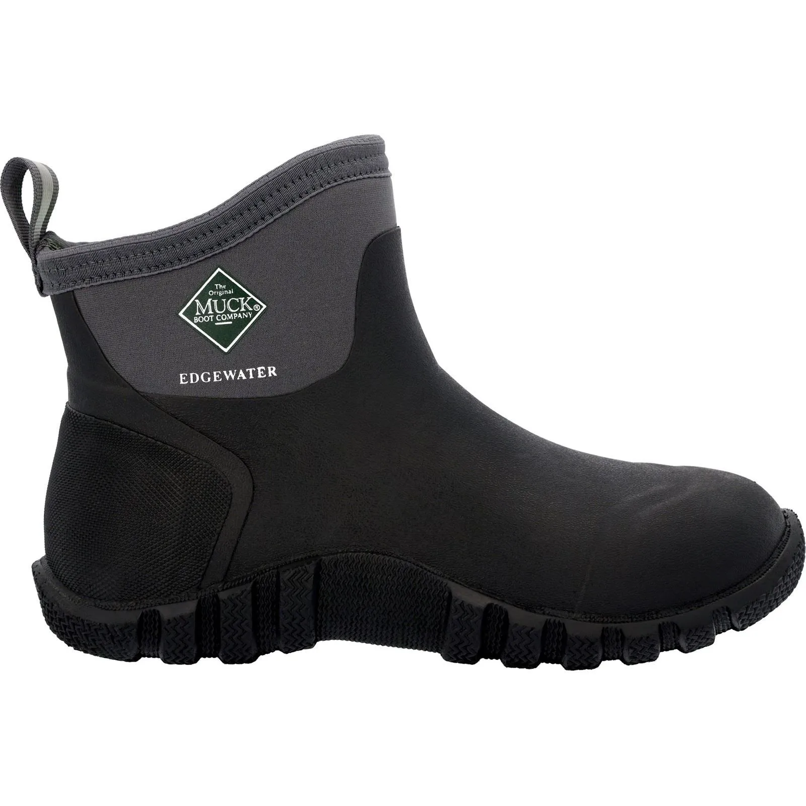Muck Boots Edgewater Classic 6� Ankle Black Rubber Male Textile/Weather Wellingtons