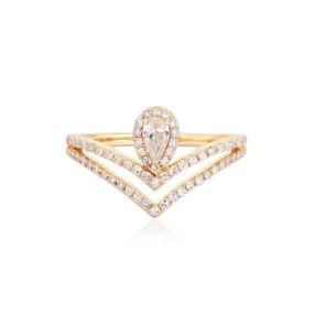 Sculpted Diamond Dome Ring