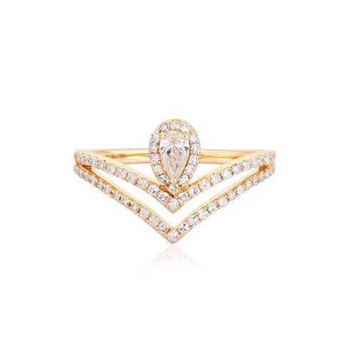 Sculpted Diamond Dome Ring