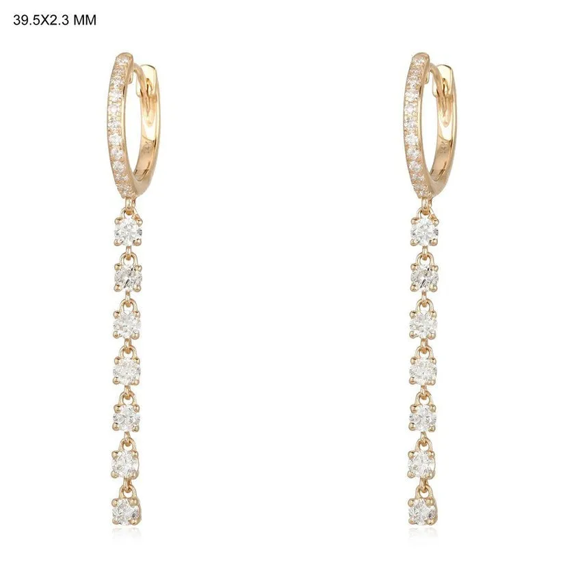 Sculpted Diamond Drop Earrings