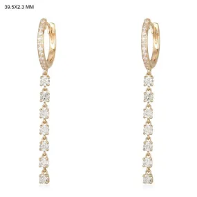 Sculpted Diamond Drop Earrings