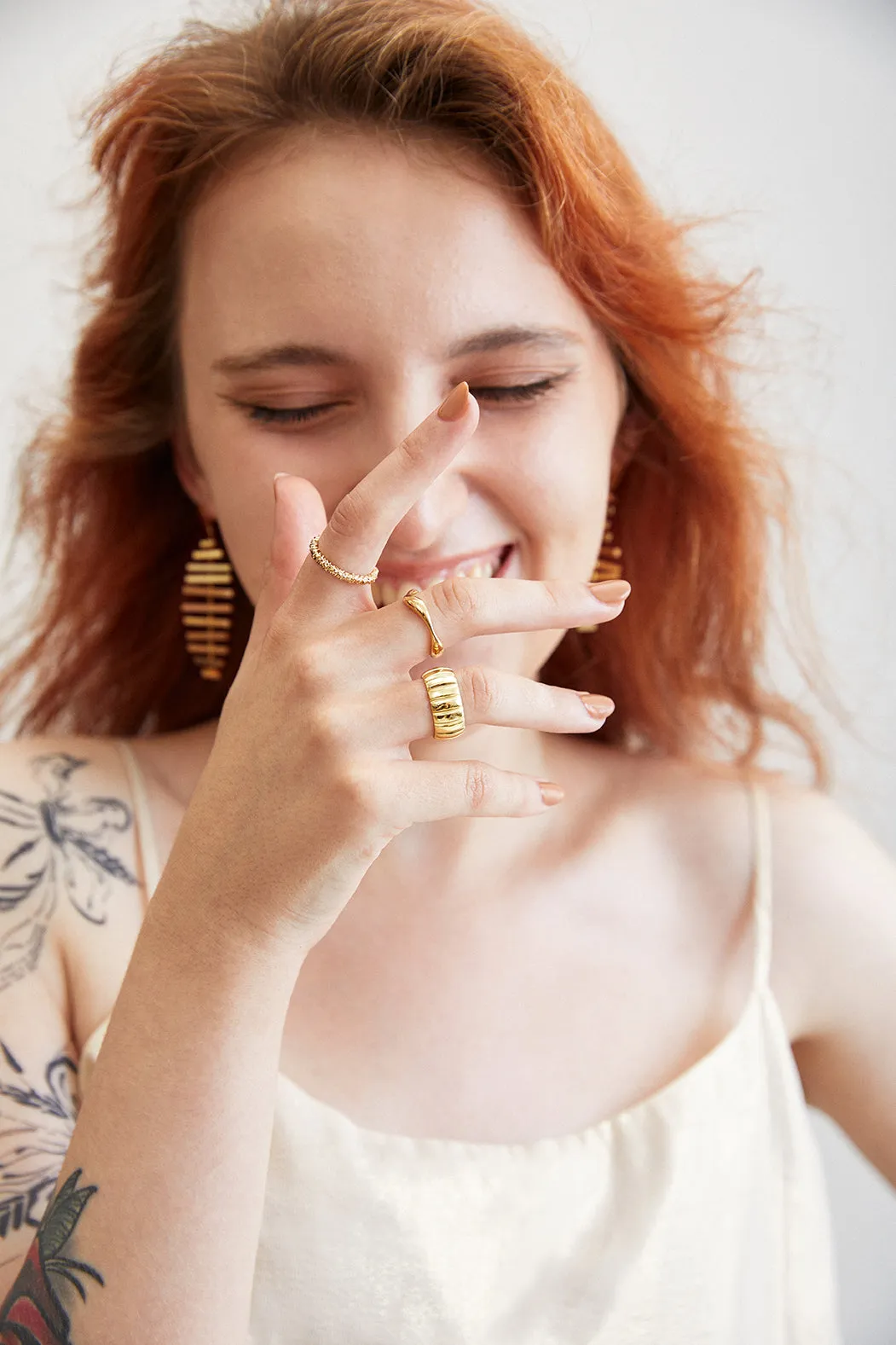 Sculpted Serenity Adjustable Ring Open Design