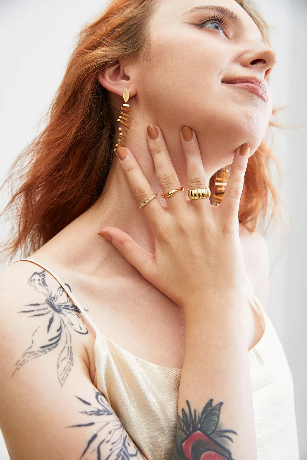 Sculpted Serenity Adjustable Ring Open Design